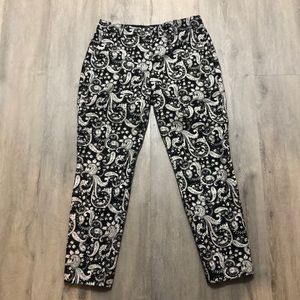 Paisley cropped dress pants